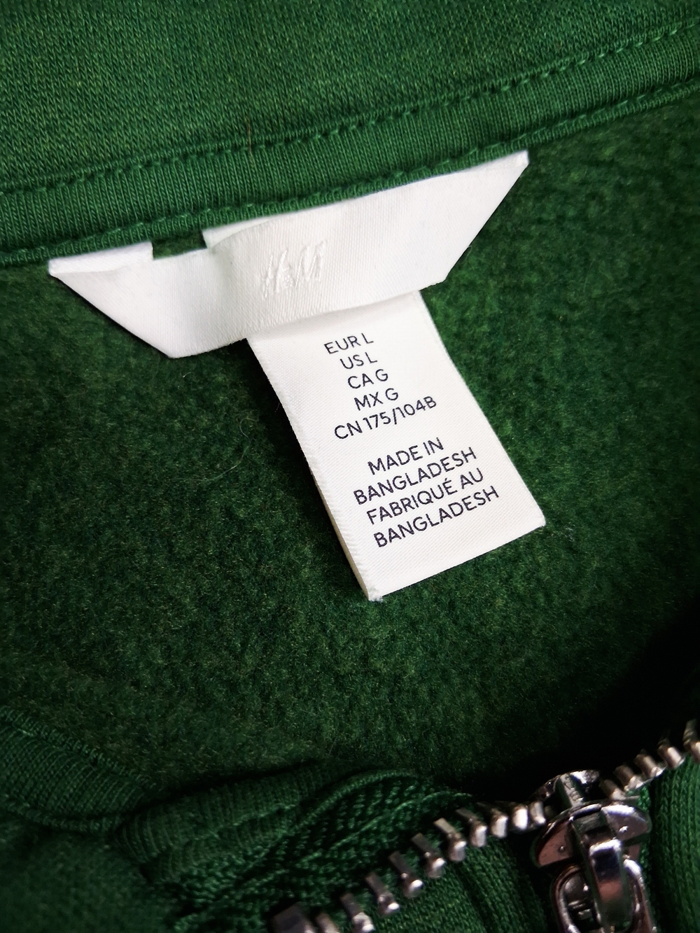 H&M Dark Green Half-Zip Turtleneck Sweatshirt - Picture 3 of 6